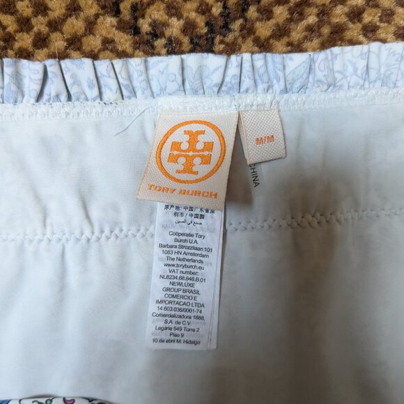 Tory Burch Love Floral Costa Bandeau Smocked Bikini Set Size M Strapless Ruched - Picture 9 of 12